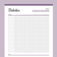 Printable Medication Tracker - Purple