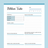 Printable Meltdown Tracker For Children With Autism - Blue