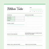 Printable Meltdown Tracker For Children With Autism - Green