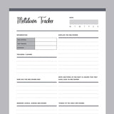 Printable Meltdown Tracker For Children With Autism - Grey