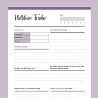 Printable Meltdown Tracker For Children With Autism - Purple