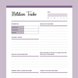 Printable Meltdown Tracker For Children With Autism - Purple
