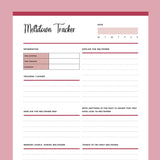 Printable Meltdown Tracker For Children With Autism - Red