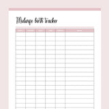 Printable Midwife Birth Tracker - Pink