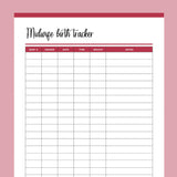 Printable Midwife Birth Tracker - Red