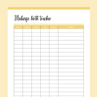 Printable Midwife Birth Tracker - Yellow