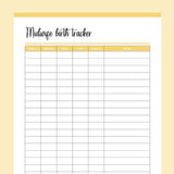 Printable Midwife Birth Tracker - Yellow