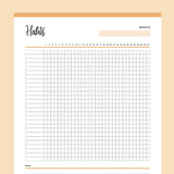 Printable monthly Habit Tracker - Orange