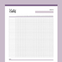 Printable monthly Habit Tracker - Purple
