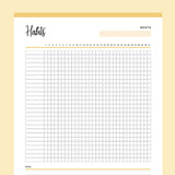 Printable monthly Habit Tracker - Yellow