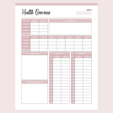 Printable Monthly Health Overview and Measurement Tracker