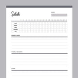 Printable Monthly Salah Tracker - Grey