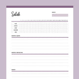 Printable Monthly Salah Tracker - Purple