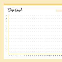 Printable Monthly Sleep Tracking Graph - Yellow