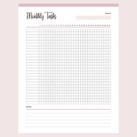 Printable Monthly Task Checklist