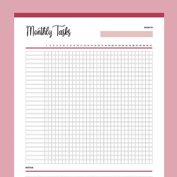 Printable Monthly Task Checklist – Plan Print Land printable-monthly-task-checklist-plan-print-land