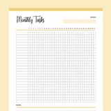 Printable Monthly Task Checklist - Yellow