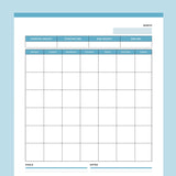 Printable Monthly Weight Loss Tracking Calendar - Blue