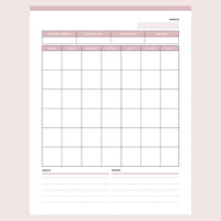 Printable Monthly Weight Loss Tracking Calendar