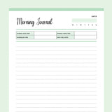 Printable Morning and Night Journal - Green