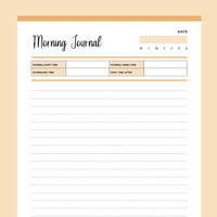 Printable Morning and Night Journal - Orange