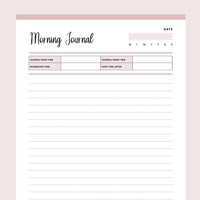 Printable Morning and Night Journal - Pink