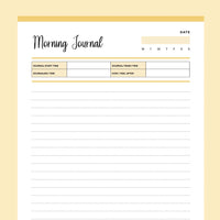 Printable Morning and Night Journal - Yellow