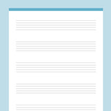 Printable Music Notes 5 Stave - Blue