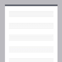 Printable Music Notes 5 Stave - Grey