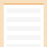 Printable Music Notes 5 Stave - Orange