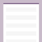 Printable Music Notes 5 Stave - Purple