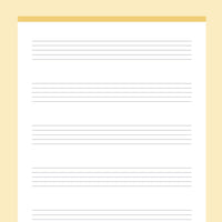 Printable Music Notes 5 Stave - Yellow
