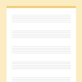 Printable Music Notes 5 Stave - Yellow