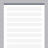 Printable Music Notes 9 Stave - Grey