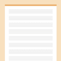 Printable Music Notes 9 Stave - Orange