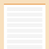 Printable Music Notes 9 Stave - Orange
