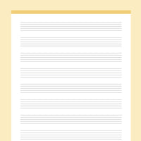 Printable Music Notes 9 Stave - Yellow