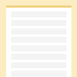 Printable Music Notes 9 Stave - Yellow