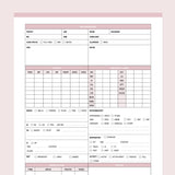 Printable Nurse Handover Report - Pink