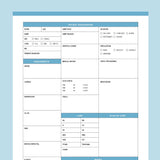 Printable Nurse Report Sheet - Blue