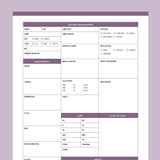 Printable Nurse Report Sheet - Purple