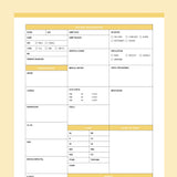 Printable Nurse Report Sheet - Yellow