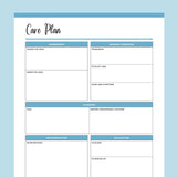 Printable Nursing Care Plan - Blue