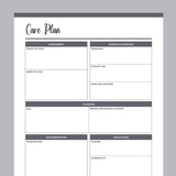 Printable Nursing Care Plan - Grey