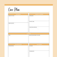 Printable Nursing Care Plan - Orange