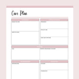 Printable Nursing Care Plan - Pink