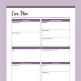 Printable Nursing Care Plan - Purple