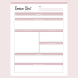 Printable Nursing Student Revision Sheet