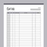 Printable OPK Test tracker - Grey