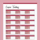 Printable Online Store Coupon Tracking Template - Red
